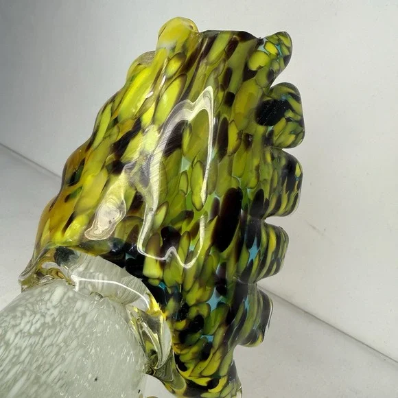 Vintage Murano Style Glass Rooster Bird Decor Colorful Clear Green Yellow - Picture 6 of 13